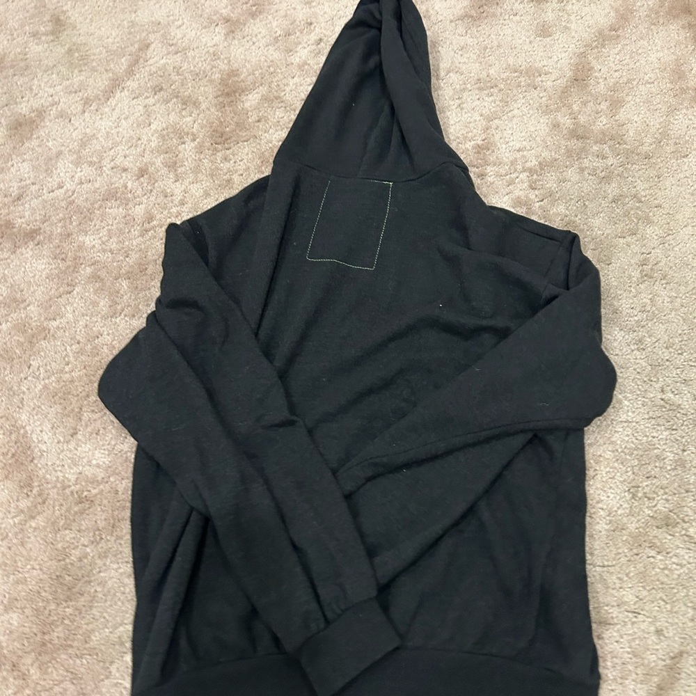 Aviator Nation Charcoal Grey Neon 5 Strioe Relaxed Zip up Hoodie Jacket large - Picture 5 of 7